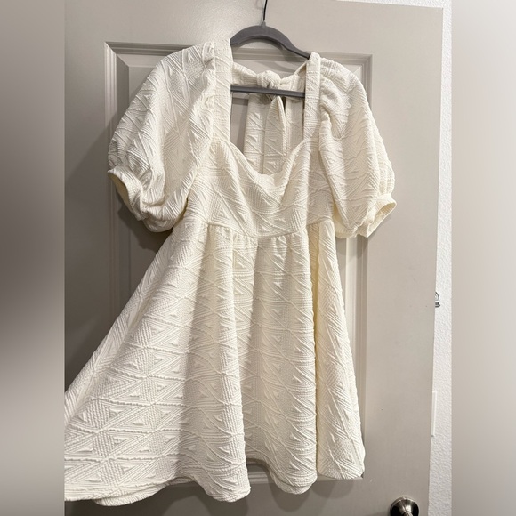 Free People White Puff Sleeve Mini Sundress - Picture 4 of 7